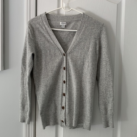 J.Crew wool blend cardigan size XS gray buttons casual career v-neck - Picture 9 of 10